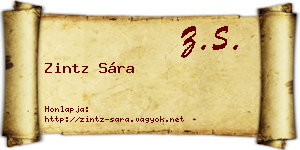 Zintz Sára névjegykártya