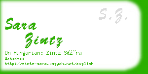 sara zintz business card
